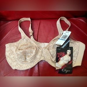Olga Bra 35059 NEW Sz 40C Tan Lace Unlined